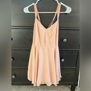 UO Kimchi Blue Light Pink Scarlett Fit and Flare Dress 2